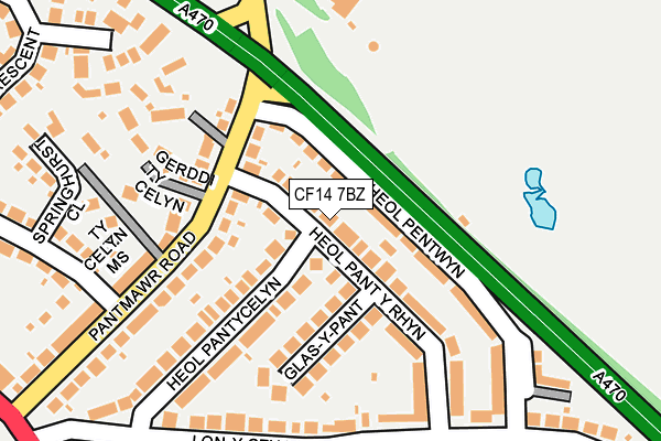 CF14 7BZ map - OS OpenMap – Local (Ordnance Survey)