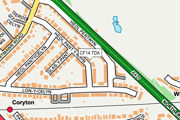 CF14 7DA map - OS OpenMap – Local (Ordnance Survey)