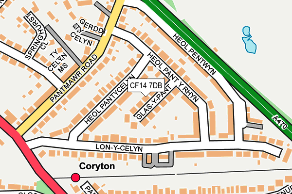 CF14 7DB map - OS OpenMap – Local (Ordnance Survey)