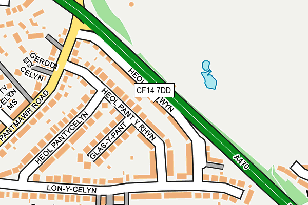 CF14 7DD map - OS OpenMap – Local (Ordnance Survey)