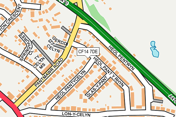 CF14 7DE map - OS OpenMap – Local (Ordnance Survey)