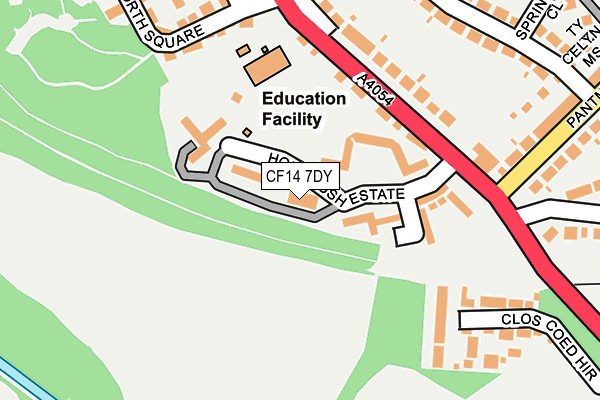 CF14 7DY map - OS OpenMap – Local (Ordnance Survey)