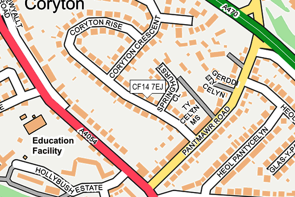 CF14 7EJ map - OS OpenMap – Local (Ordnance Survey)