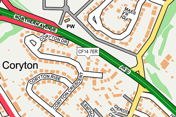 CF14 7ER map - OS OpenMap – Local (Ordnance Survey)