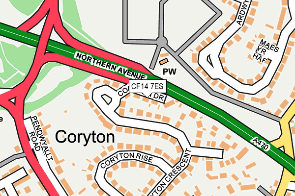 CF14 7ES map - OS OpenMap – Local (Ordnance Survey)