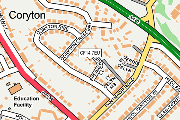 CF14 7EU map - OS OpenMap – Local (Ordnance Survey)