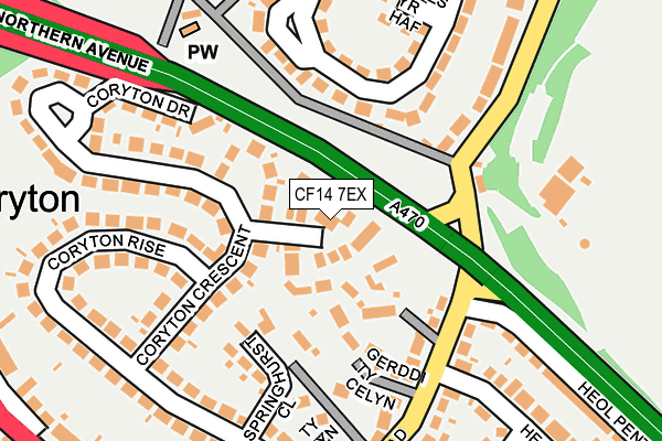 CF14 7EX map - OS OpenMap – Local (Ordnance Survey)