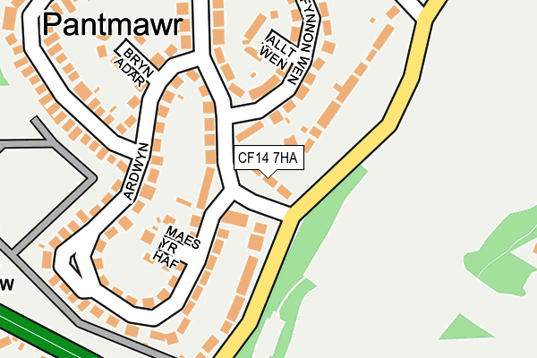 CF14 7HA map - OS OpenMap – Local (Ordnance Survey)
