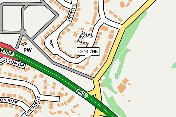 CF14 7HB map - OS OpenMap – Local (Ordnance Survey)