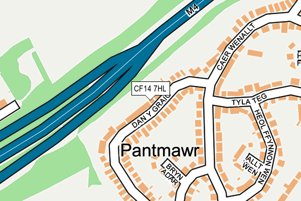 CF14 7HL map - OS OpenMap – Local (Ordnance Survey)