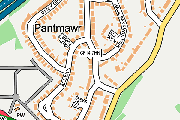 CF14 7HN map - OS OpenMap – Local (Ordnance Survey)