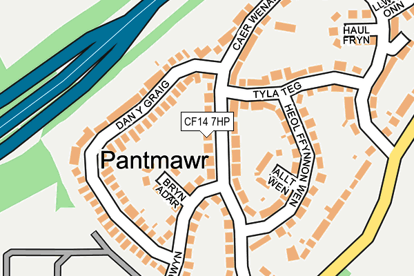 CF14 7HP map - OS OpenMap – Local (Ordnance Survey)