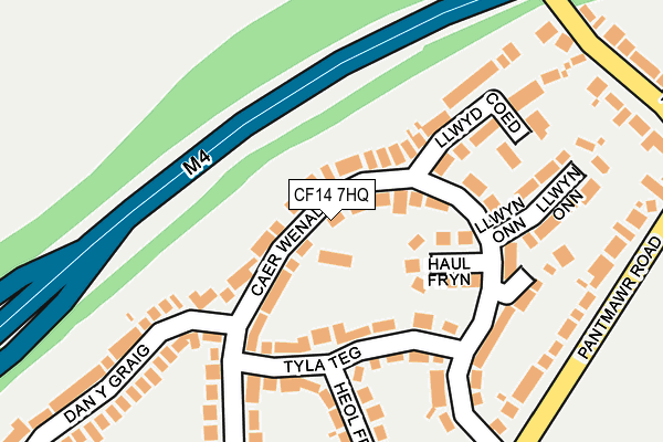 CF14 7HQ map - OS OpenMap – Local (Ordnance Survey)