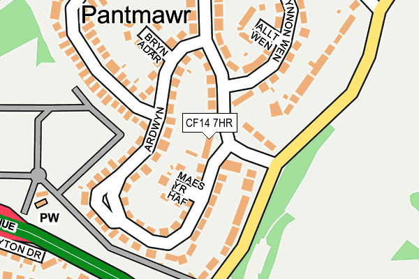 CF14 7HR map - OS OpenMap – Local (Ordnance Survey)