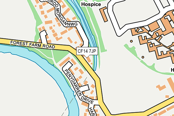 CF14 7JP map - OS OpenMap – Local (Ordnance Survey)