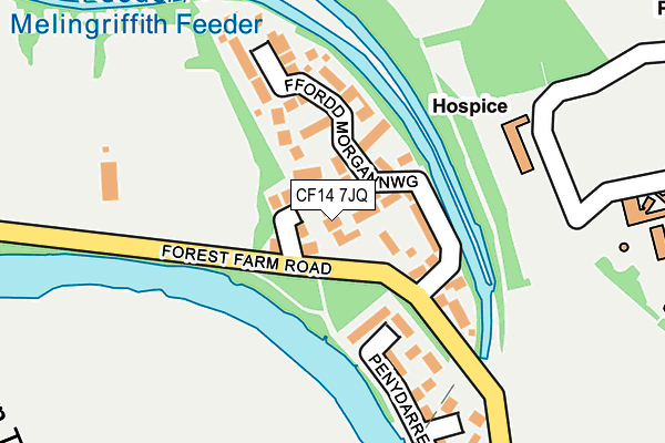 CF14 7JQ map - OS OpenMap – Local (Ordnance Survey)
