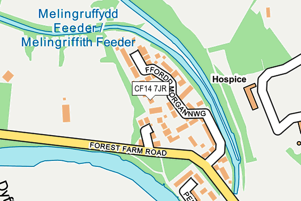 CF14 7JR map - OS OpenMap – Local (Ordnance Survey)