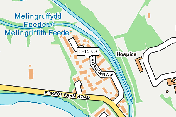 CF14 7JS map - OS OpenMap – Local (Ordnance Survey)