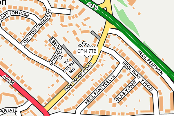 CF14 7TB map - OS OpenMap – Local (Ordnance Survey)