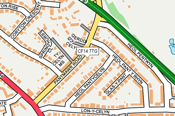 CF14 7TG map - OS OpenMap – Local (Ordnance Survey)
