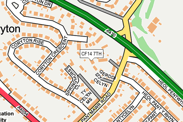 CF14 7TH map - OS OpenMap – Local (Ordnance Survey)