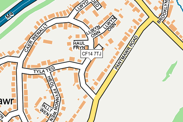 CF14 7TJ map - OS OpenMap – Local (Ordnance Survey)