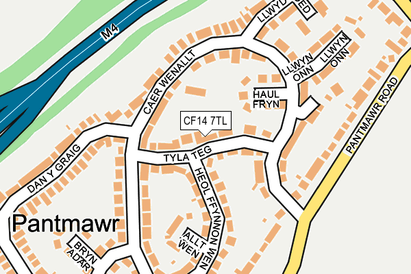 CF14 7TL map - OS OpenMap – Local (Ordnance Survey)