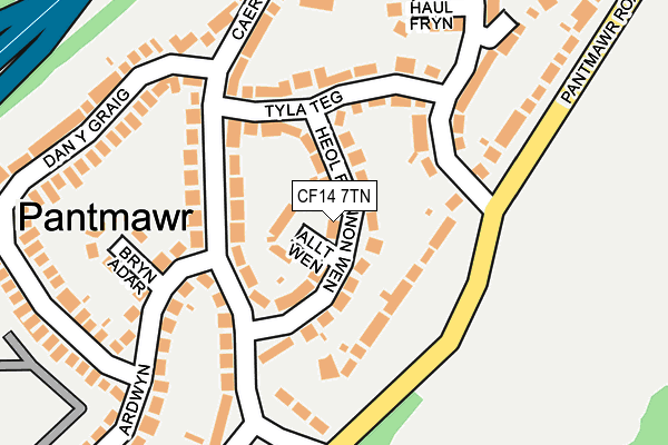 CF14 7TN map - OS OpenMap – Local (Ordnance Survey)