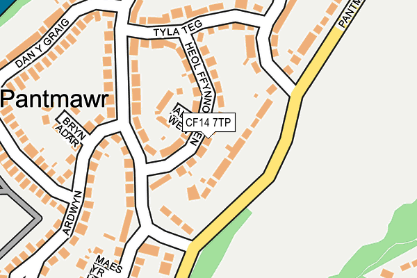 CF14 7TP map - OS OpenMap – Local (Ordnance Survey)