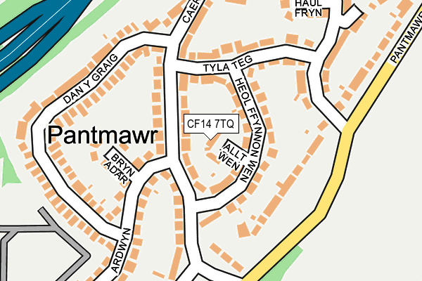 CF14 7TQ map - OS OpenMap – Local (Ordnance Survey)