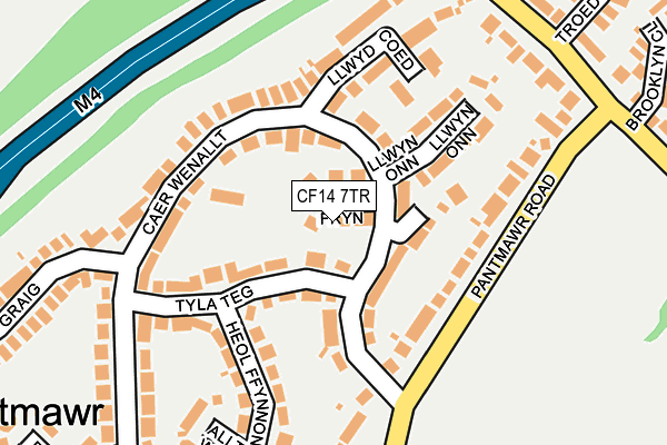CF14 7TR map - OS OpenMap – Local (Ordnance Survey)