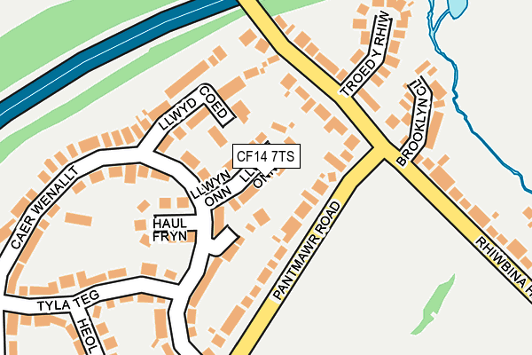 CF14 7TS map - OS OpenMap – Local (Ordnance Survey)