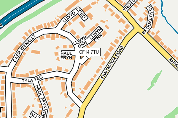 CF14 7TU map - OS OpenMap – Local (Ordnance Survey)