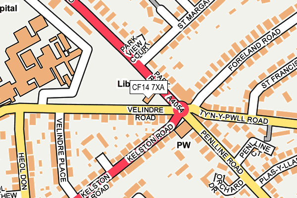 CF14 7XA map - OS OpenMap – Local (Ordnance Survey)