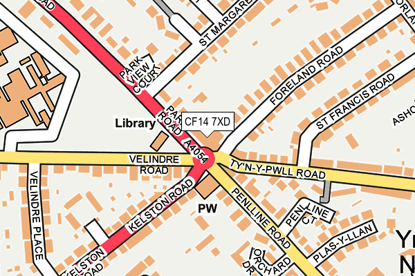 CF14 7XD map - OS OpenMap – Local (Ordnance Survey)