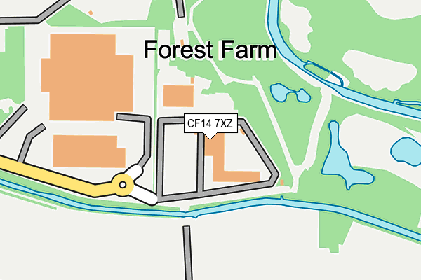 CF14 7XZ map - OS OpenMap – Local (Ordnance Survey)