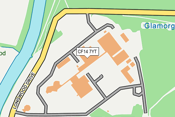 CF14 7YT map - OS OpenMap – Local (Ordnance Survey)