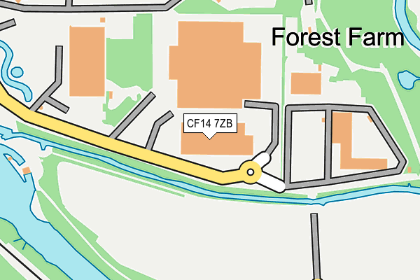 CF14 7ZB map - OS OpenMap – Local (Ordnance Survey)