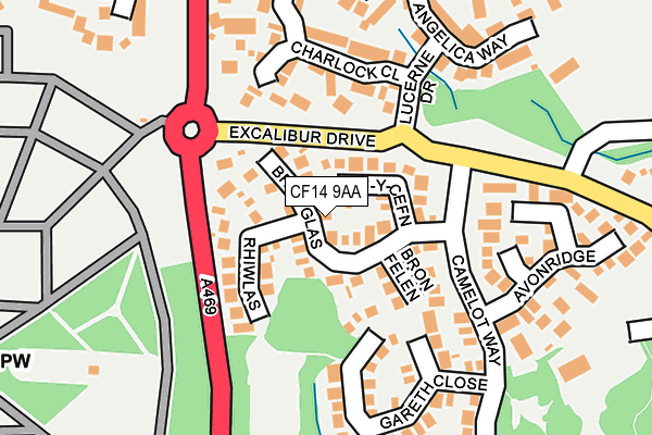 CF14 9AA map - OS OpenMap – Local (Ordnance Survey)