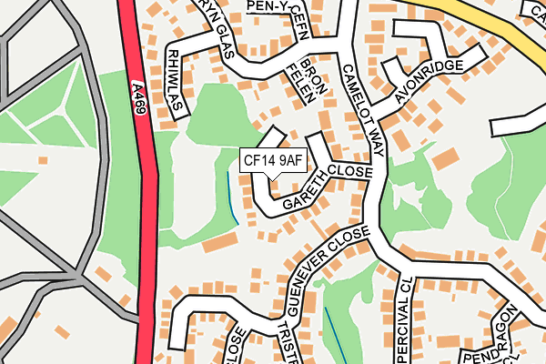 CF14 9AF map - OS OpenMap – Local (Ordnance Survey)