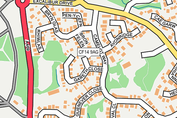 CF14 9AG map - OS OpenMap – Local (Ordnance Survey)