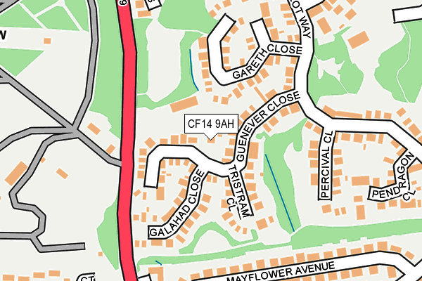 CF14 9AH map - OS OpenMap – Local (Ordnance Survey)