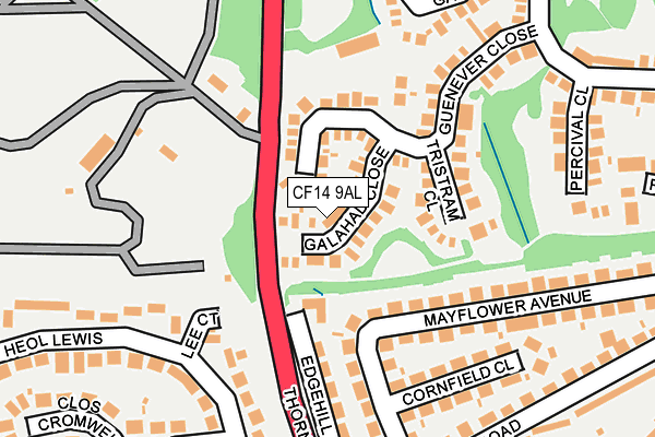 CF14 9AL map - OS OpenMap – Local (Ordnance Survey)