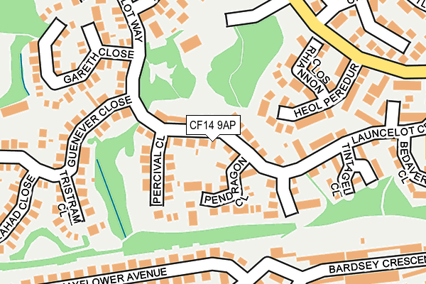 CF14 9AP map - OS OpenMap – Local (Ordnance Survey)