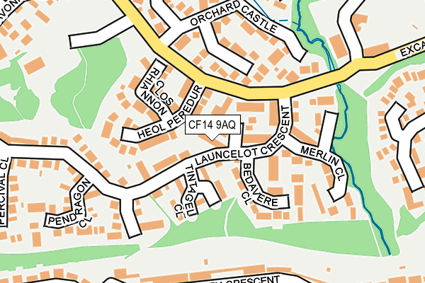 CF14 9AQ map - OS OpenMap – Local (Ordnance Survey)