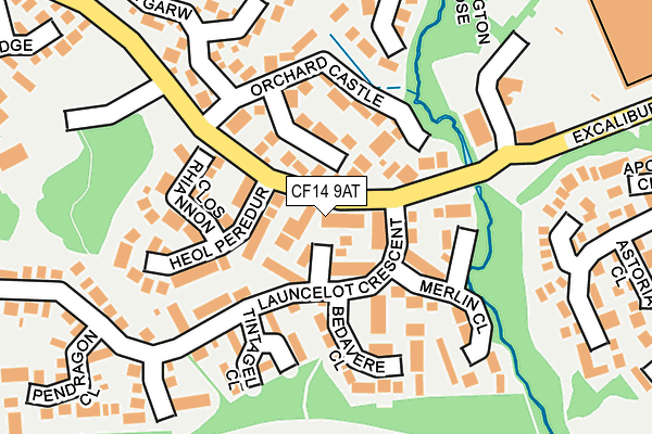 CF14 9AT map - OS OpenMap – Local (Ordnance Survey)