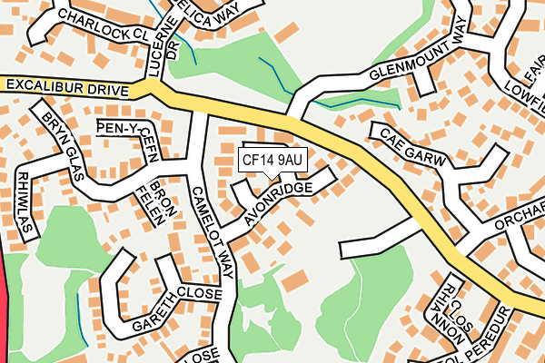 CF14 9AU map - OS OpenMap – Local (Ordnance Survey)