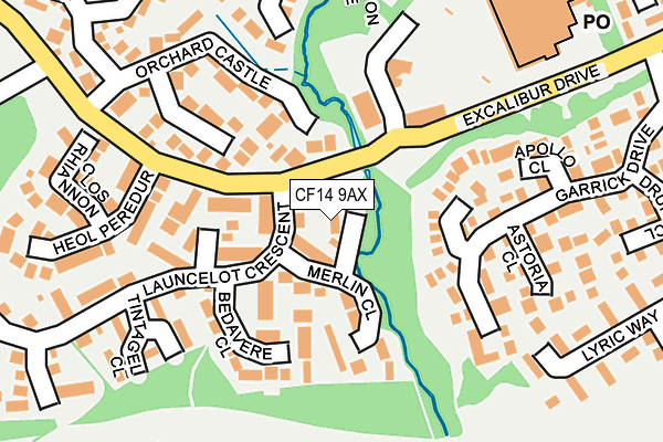 CF14 9AX map - OS OpenMap – Local (Ordnance Survey)