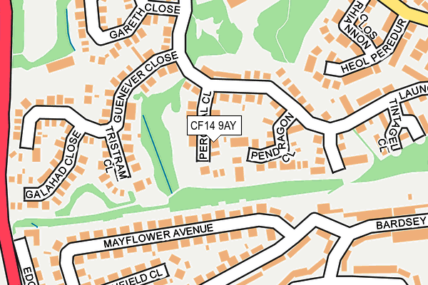 CF14 9AY map - OS OpenMap – Local (Ordnance Survey)