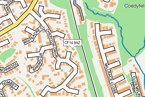 CF14 9AZ map - OS OpenMap – Local (Ordnance Survey)